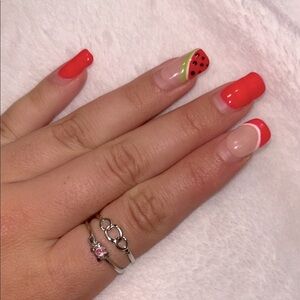 Minimalistic silver tone ring bundle set